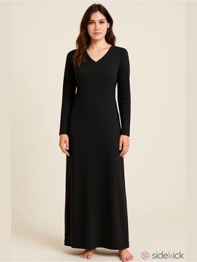 Natori Cozy Lounger Maxi Dress Black Small